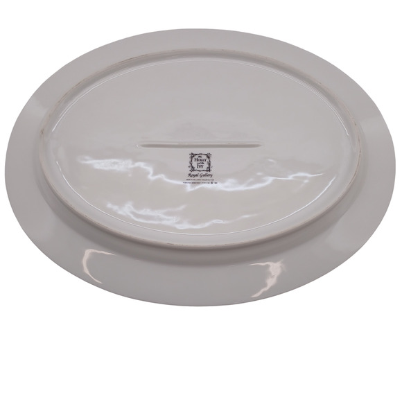 Royal Gallery The Holly and the Ivy Christmas Oval Platter 16" – 1993 Holiday Se - Picture 7 of 11